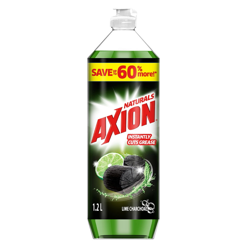 AXION DISHWASHING LIQUID NATURALS LIME CHARCOAL 1.2L