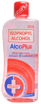 ALCOPLUS ALCOHOL 70% ISOPROPYL (RED) 250ML