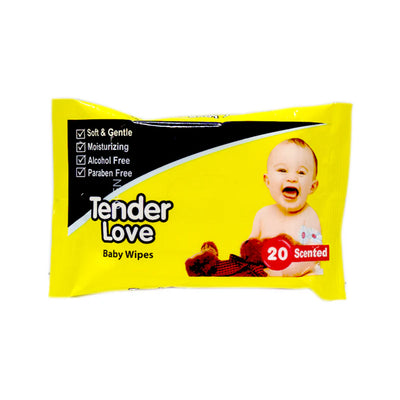 TENDER LOVE BABY WIPES SCENTED 20'S