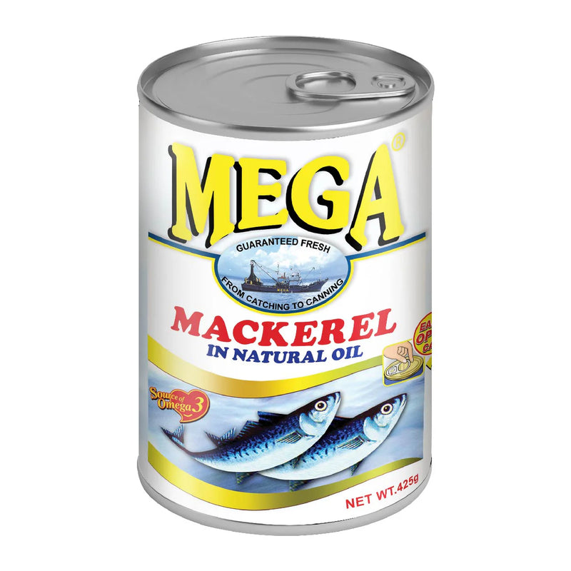 MEGA MACKEREL IN NATURAL OIL EASY OPEN 425G