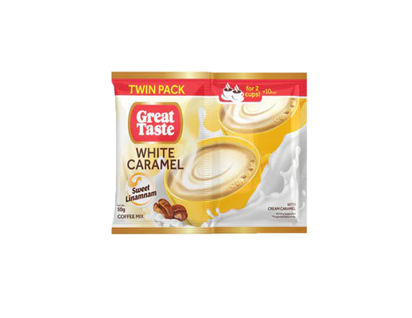 GREAT TASTE COFFEE WHITE CARAMEL TWIN 50G