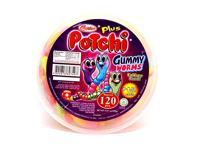 COLUMBIA'S POTCHI GUMMY WORMS JAR 450G (432G)
