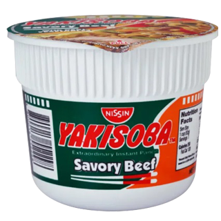 NISSIN YAKISOBA MINI CUP NOODLES SAVORY BEEF 52G