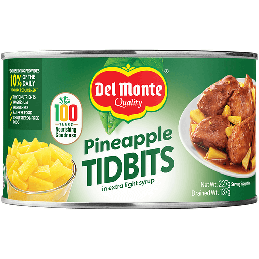 DEL MONTE PINEAPPLE TIDBITS 227G