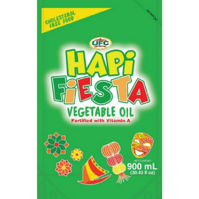 UFC HAPI FIESTA VEGETABLE OIL STAND UP POUCH 1L(900ML)