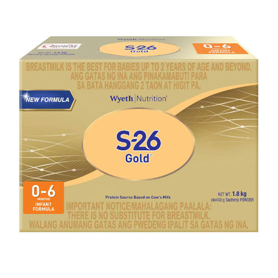 S-26 GOLD ONE INFANT MILK 0-6MOS 1.8KG