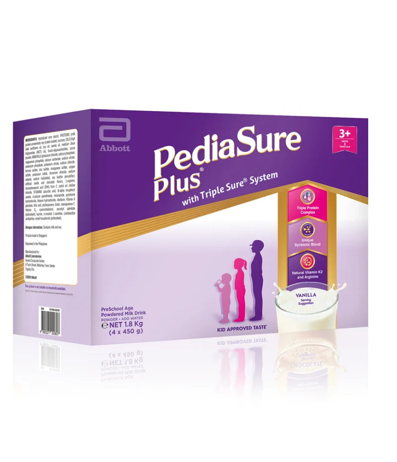 PEDIASURE PLUS PRE-SCHOOL MILK 3+ VANILLA BOX 1.8KG