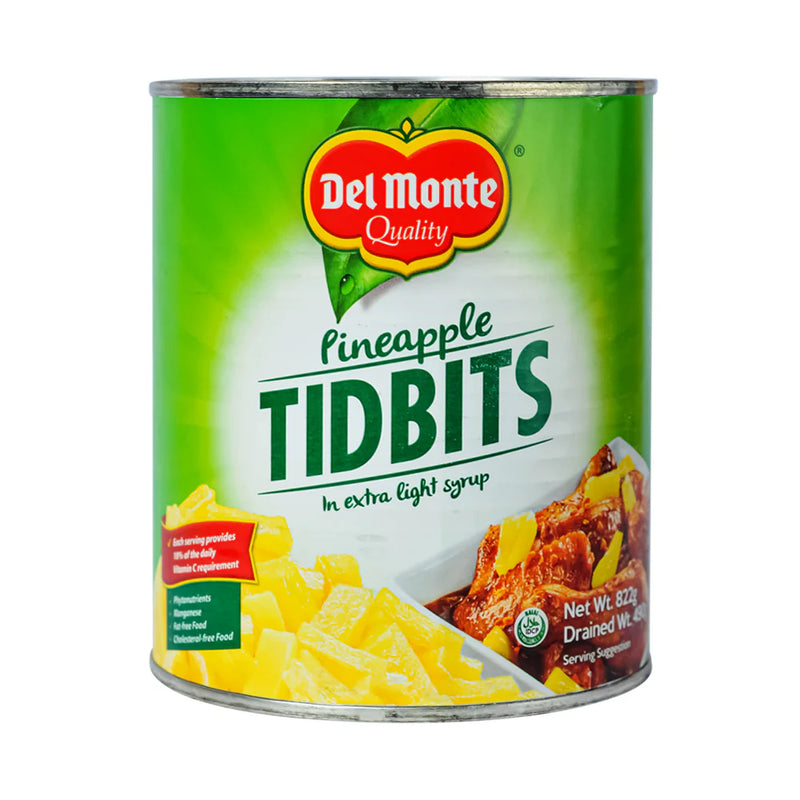 DEL MONTE PINEAPPLE TIDBITS 822G