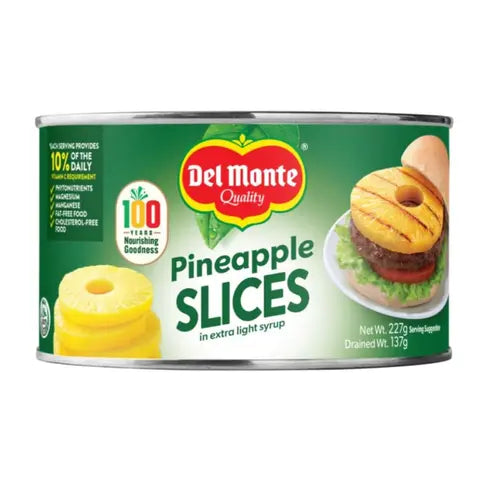 DEL MONTE PINEAPPLE SLICES 227G