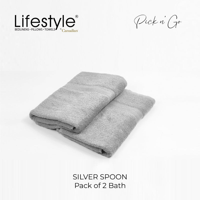 LIFESTYLE PICK 'N GO BATH TOWEL 24X48 GRAY 1'S