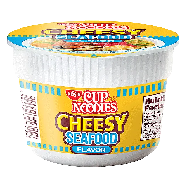 NISSIN MINI CUP NOODLES SEAFOOD CHEESY 50G
