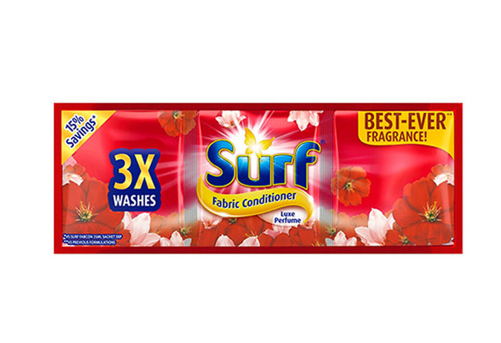 SURF FABRIC CONDITIONER LUXE PERFUME (RED) 3-WASH 69ML