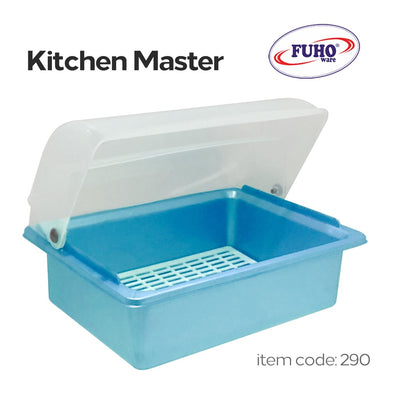 FUHO DISH DRAINER W/ COVER BLUE 1'S